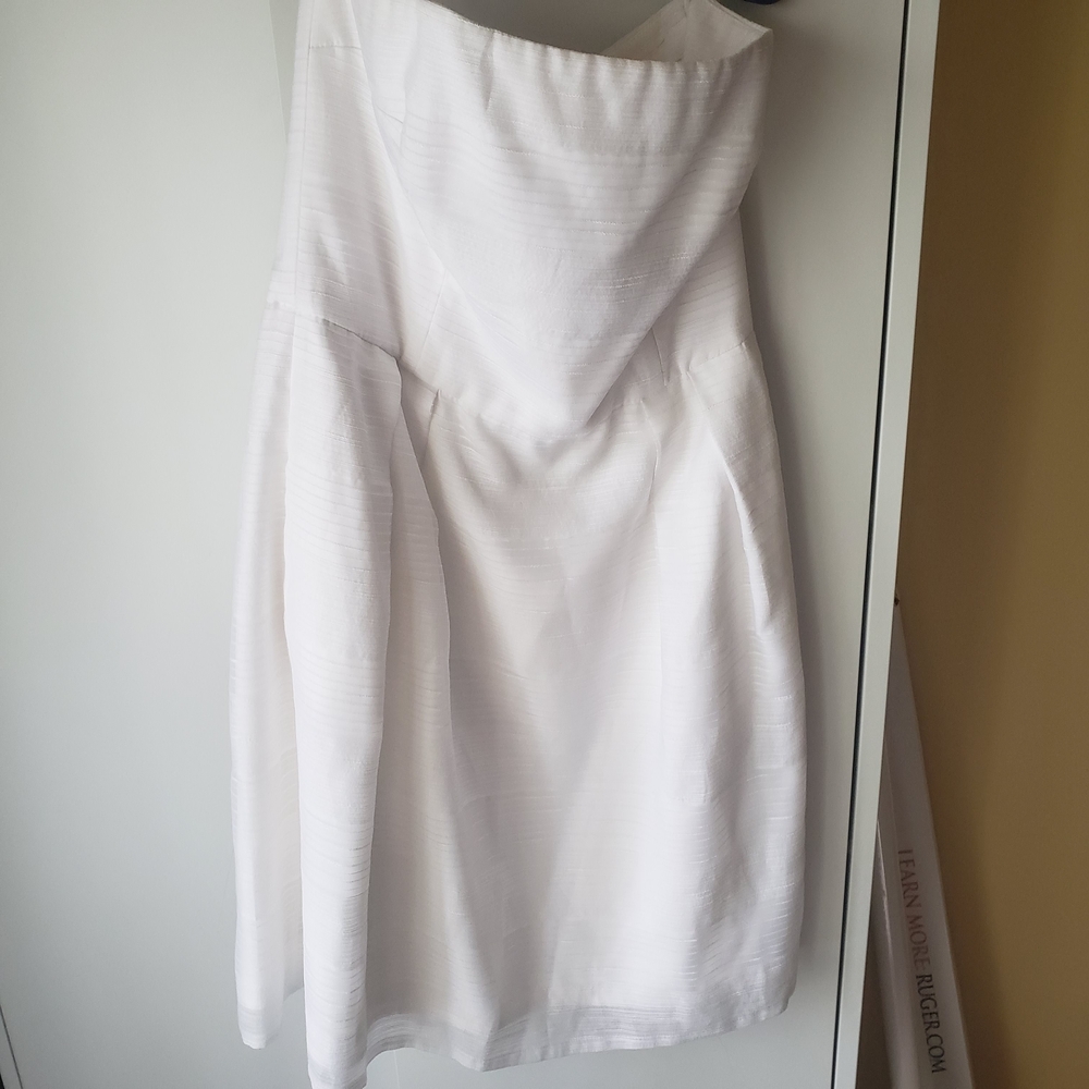 White House Black Market Strapless Ivory Dress